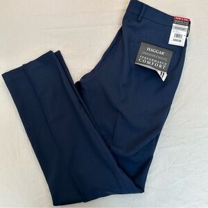NWT blue 34x34 Haggar Straight Fit Men’s Dress Pants Premium Flex Waistband Work